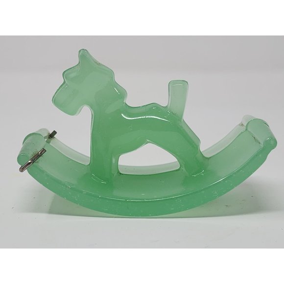 Vintage Scotty Dog Ink Blotter Opaque Green Jadeite Glass - Picture 4 of 10